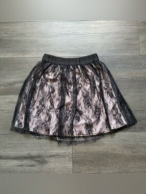Garage Womens Black Floral Lace Mini Skirt Whimsigoth Coquette Size XS